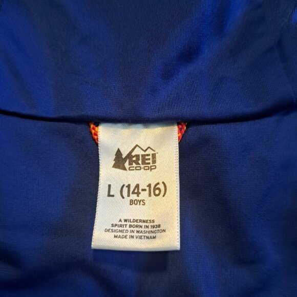 REI boys size Large or 14-16 hooded, lined, full zipper dual front pockets, EUC - Picture 2 of 6